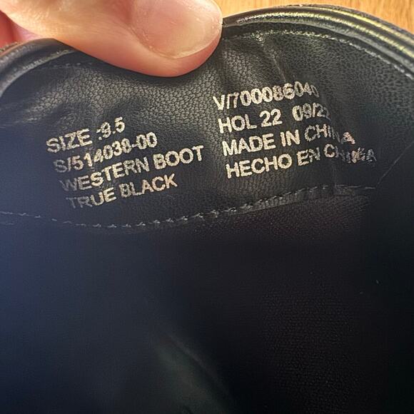 GAP Western Heeled Cowboy Boots Faux Leather in "True Black" Size 9.5 - Picture 8 of 9